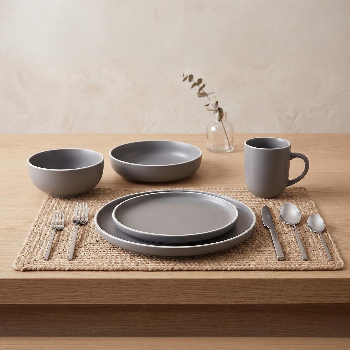 SIMPLIT - Juego de Loza 30pcs Bruselas + Cuchilleria 30pcs Puglia