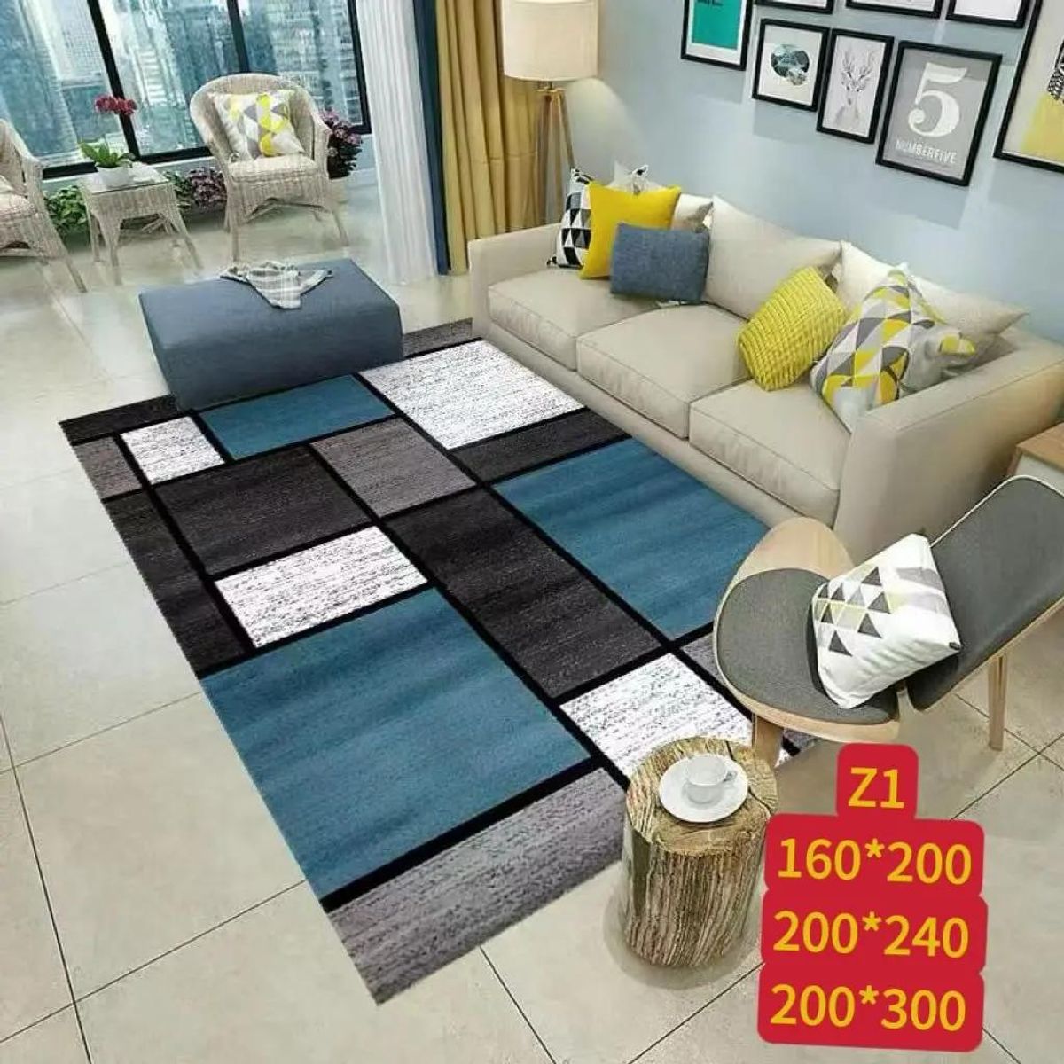 GENERICO - Alfombra 200x240 cm con diseño 3D para baño y hogar