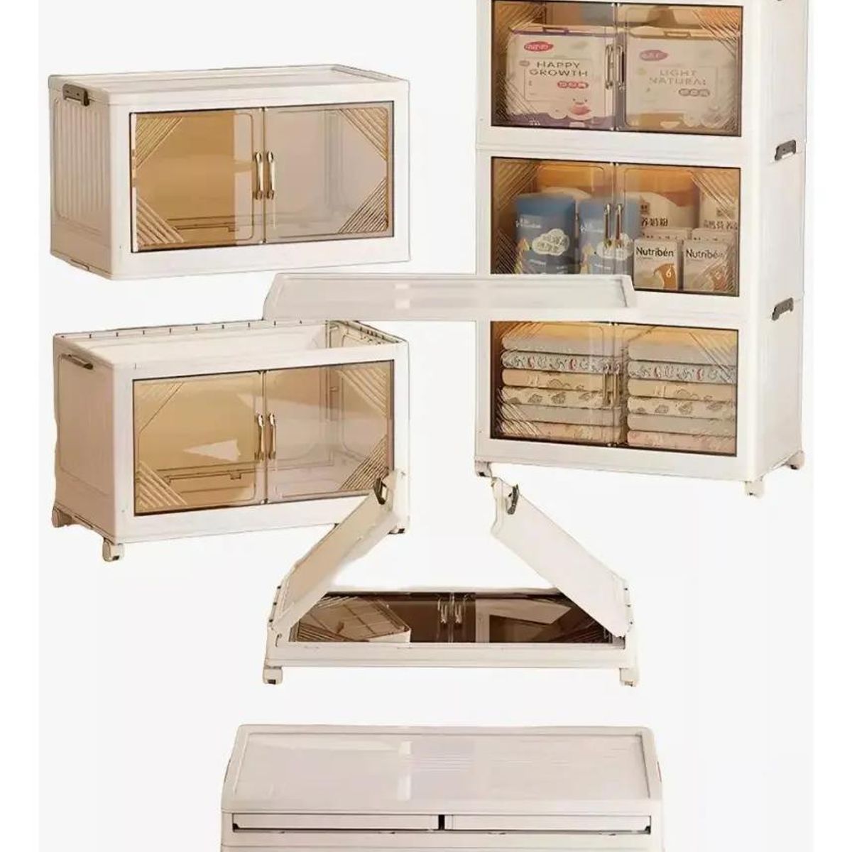 GENERICO - Cajonera plegable de 3 niveles con ruedas