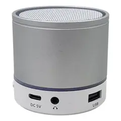 GENERICO - Mini Parlante Portátil Bluetooth 3W con USB y FM Plata