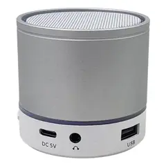 GENERICO - Mini Parlante Portátil Bluetooth 3W USB FM Plateado