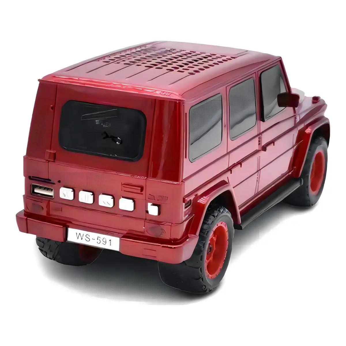 GENERICO - Mini parlante Bluetooth con luces en forma de coche rojo