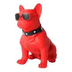 GENERICO - Parlante portátil Bluetooth diseño perro rojo