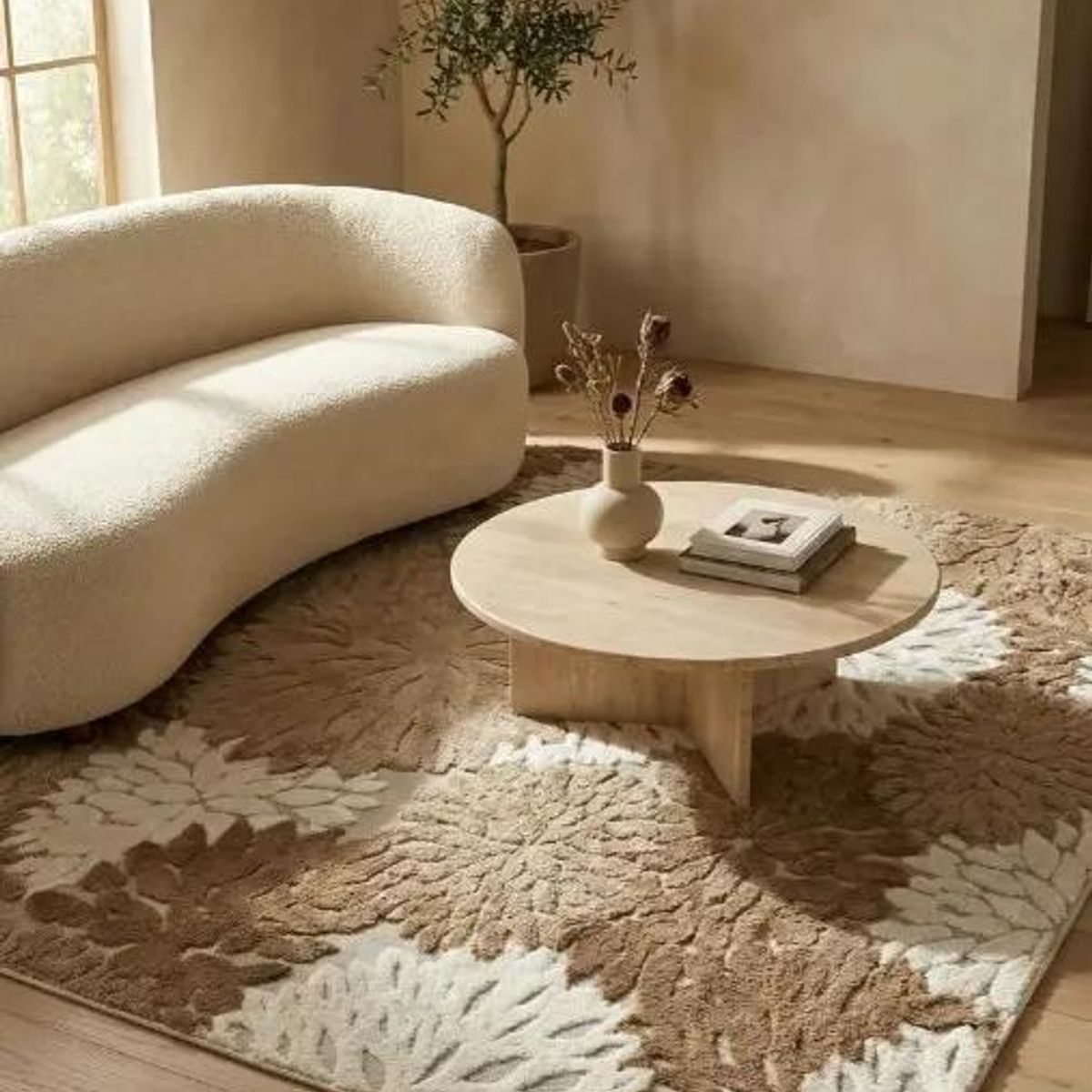 GENERICO - Alfombra Texturizada Lavable para Living y Dormitorio