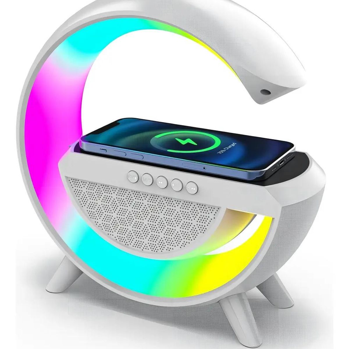 GENERICO - Parlante portátil con Bluetooth y WiFi blanco