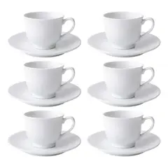 GENERICO - Set 6 Tazas Espresso con Platillo 90 ml Cerámica