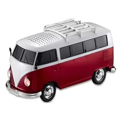 GENERICO - Parlante Bluetooth Retro Rojo con Radio FM y LED