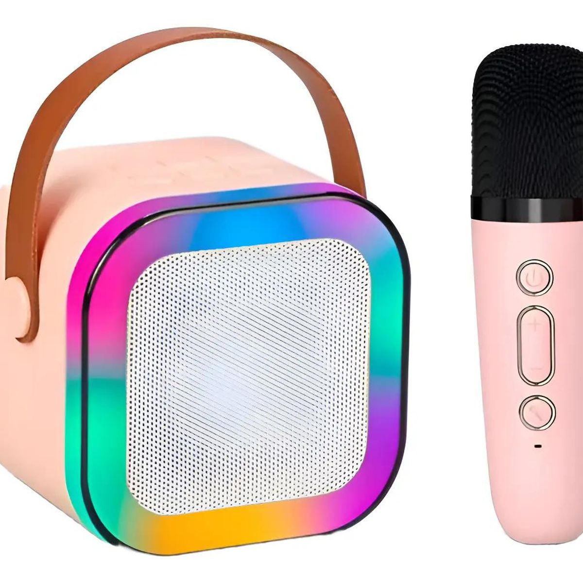 GENERICO - Mini parlante portátil con micrófono y luces LED