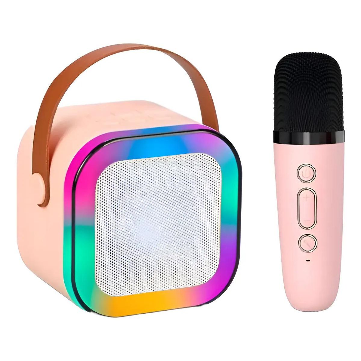 GENERICO - Mini parlante portátil con micrófono y luces LED