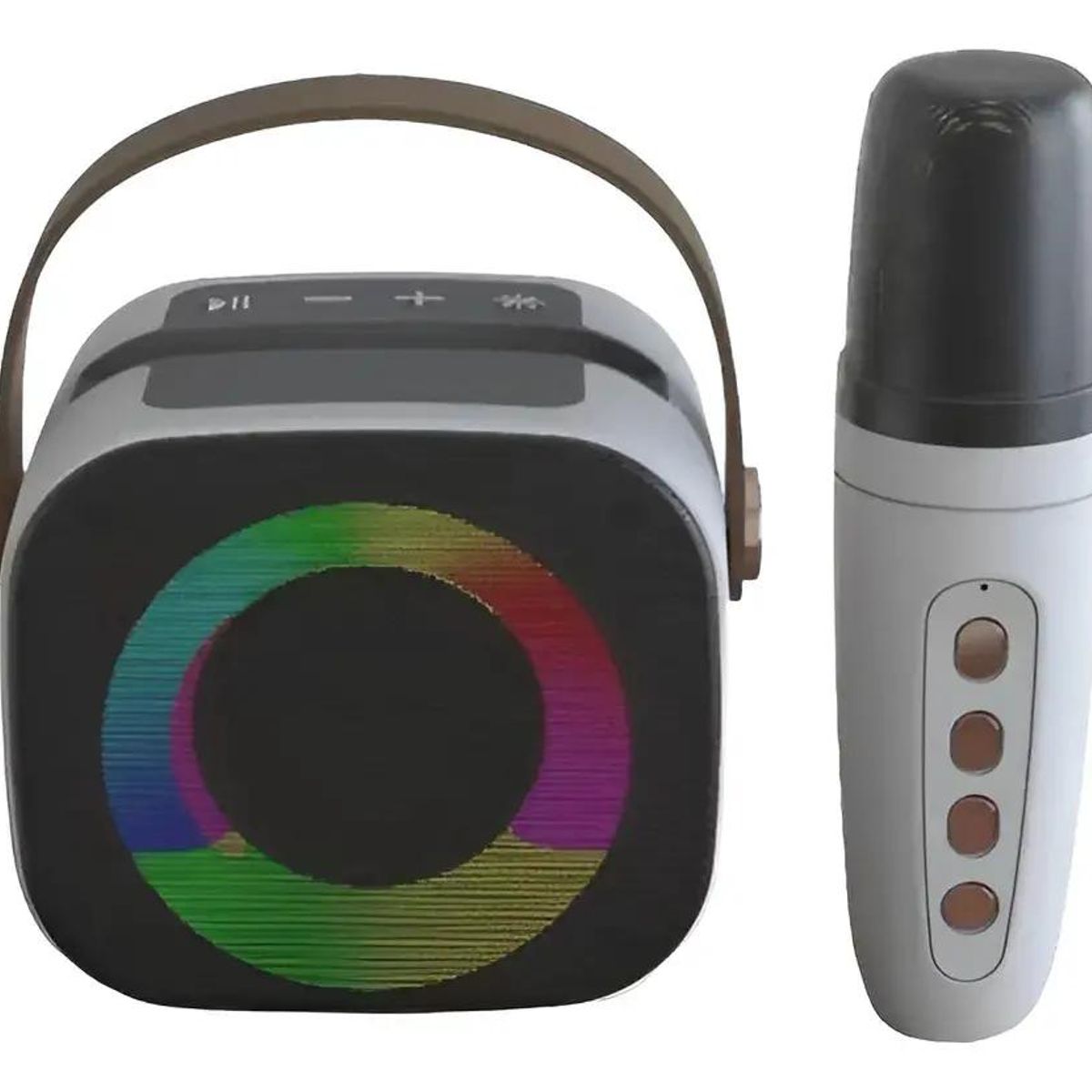 GENERICO - Mini altavoz karaoke Bluetooth portátil con luces LED