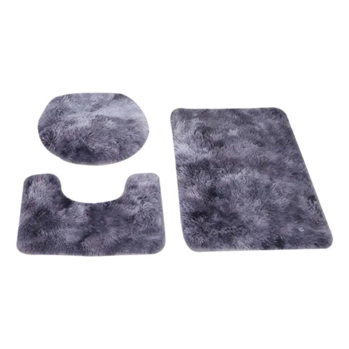 GENERICO - Set de Alfombras de Baño Peludo 3 Piezas