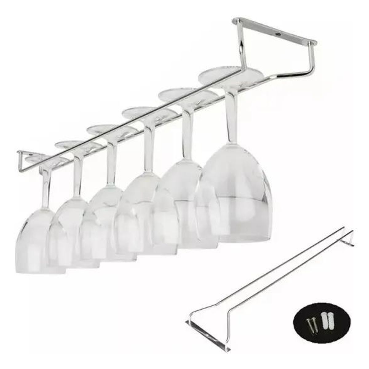 GENERICO - Colgador de Copas de Metal Cromado para Bar