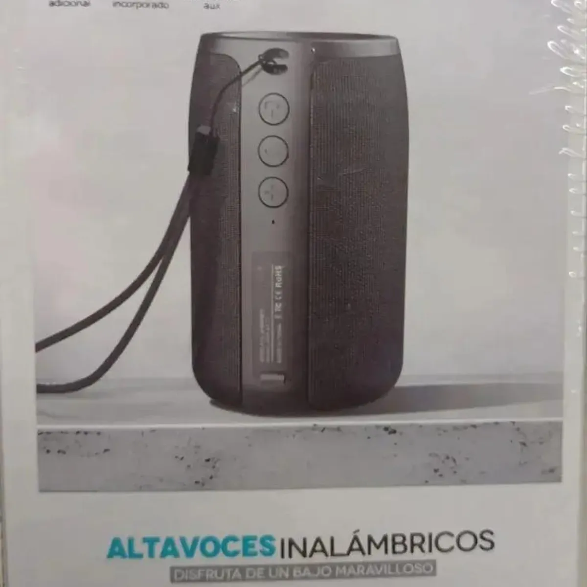 GENERICO - Parlante Bluetooth portátil negro con LED y 8 horas de 5.