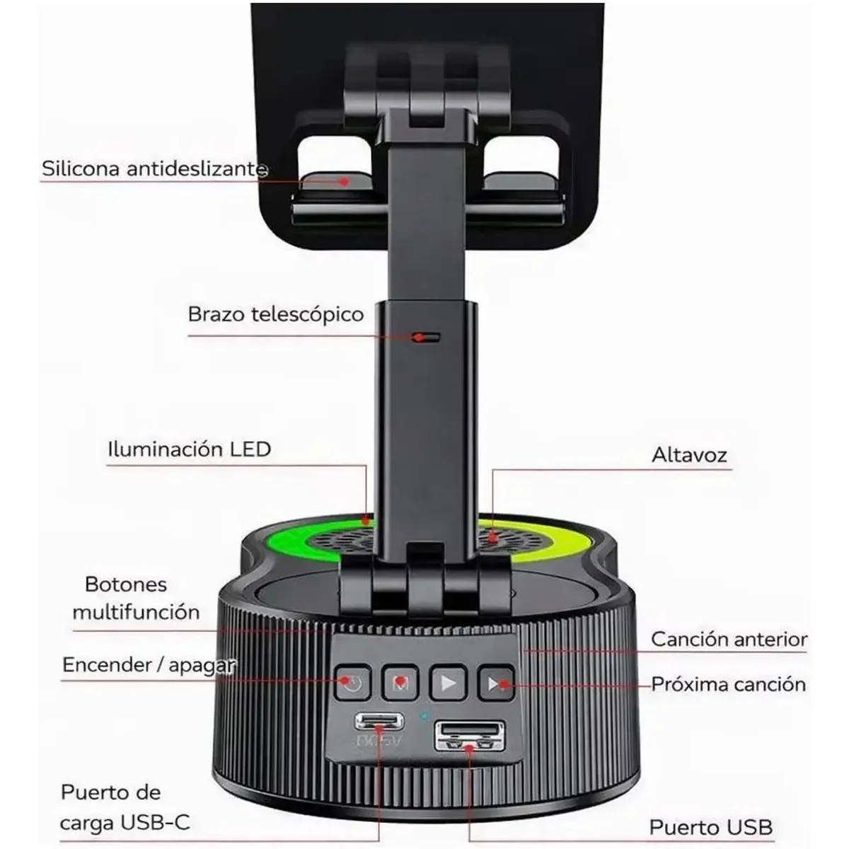 GENERICO - Parlante Bluetooth inalámbrico 5 en 1 con inducción