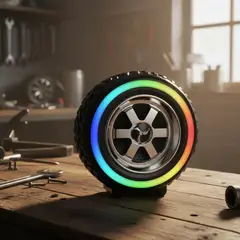GENERICO - Parlante portátil Bluetooth con luces RGB y batería recar