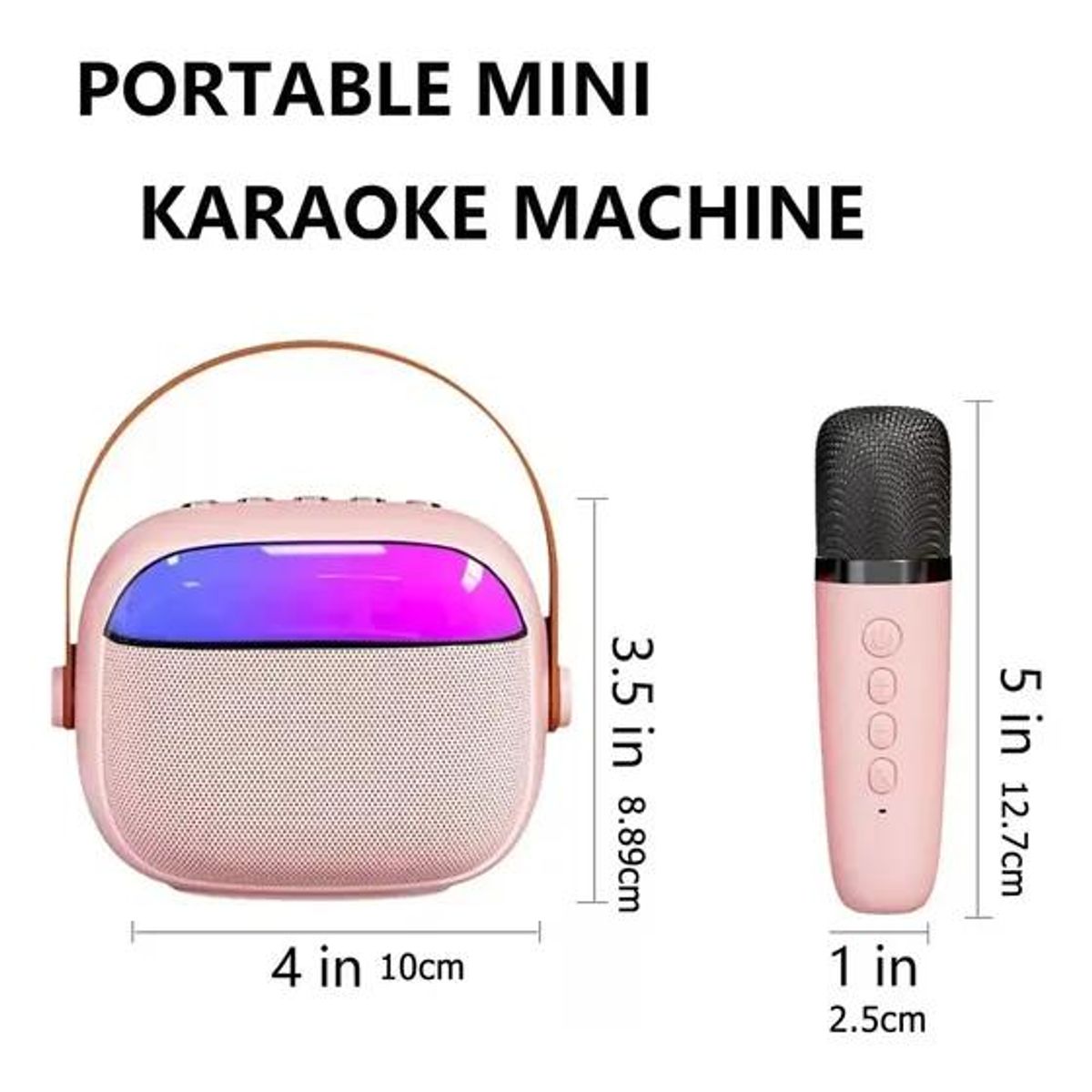 GENERICO - Mini Parlante Karaoke Portátil con Micrófono y Bluetooth