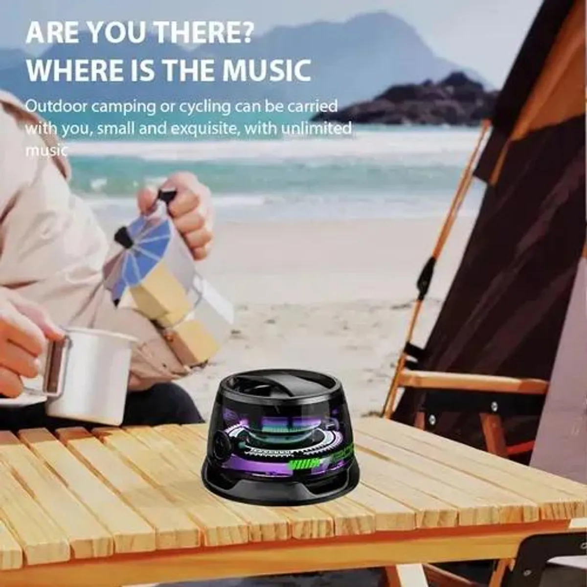 GENERICO - Mini parlante Bluetooth portátil con luces RGB