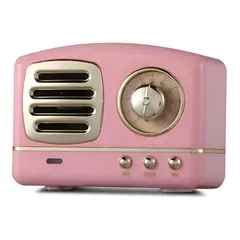 GENERICO - Altavoz Bluetooth y Radio Retro Color Rosa