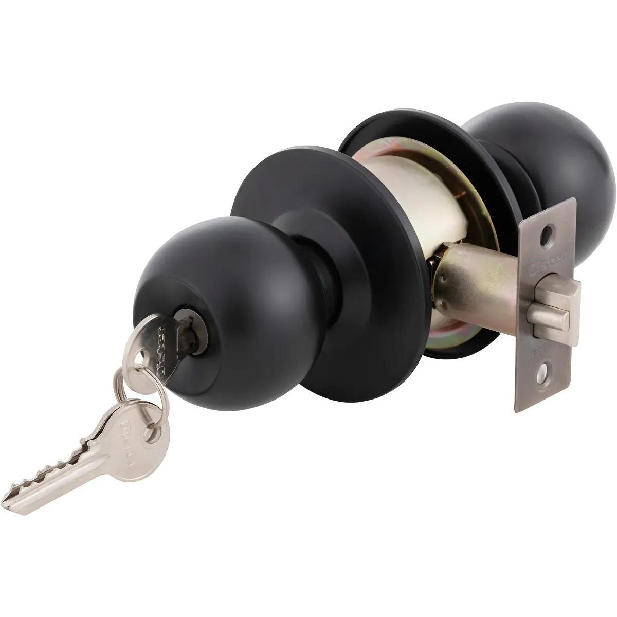 GENERICO - Cerradura cilíndrica para dormitorio color negro