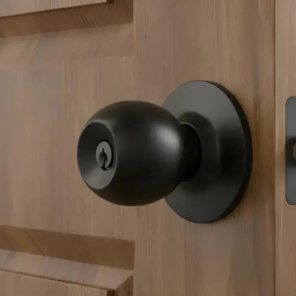 GENERICO - Cerradura cilíndrica para dormitorio color negro