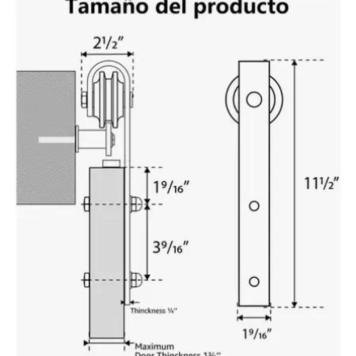 GENERICO - Kit para Puertas Corredizas de Granero con Riel Desliz