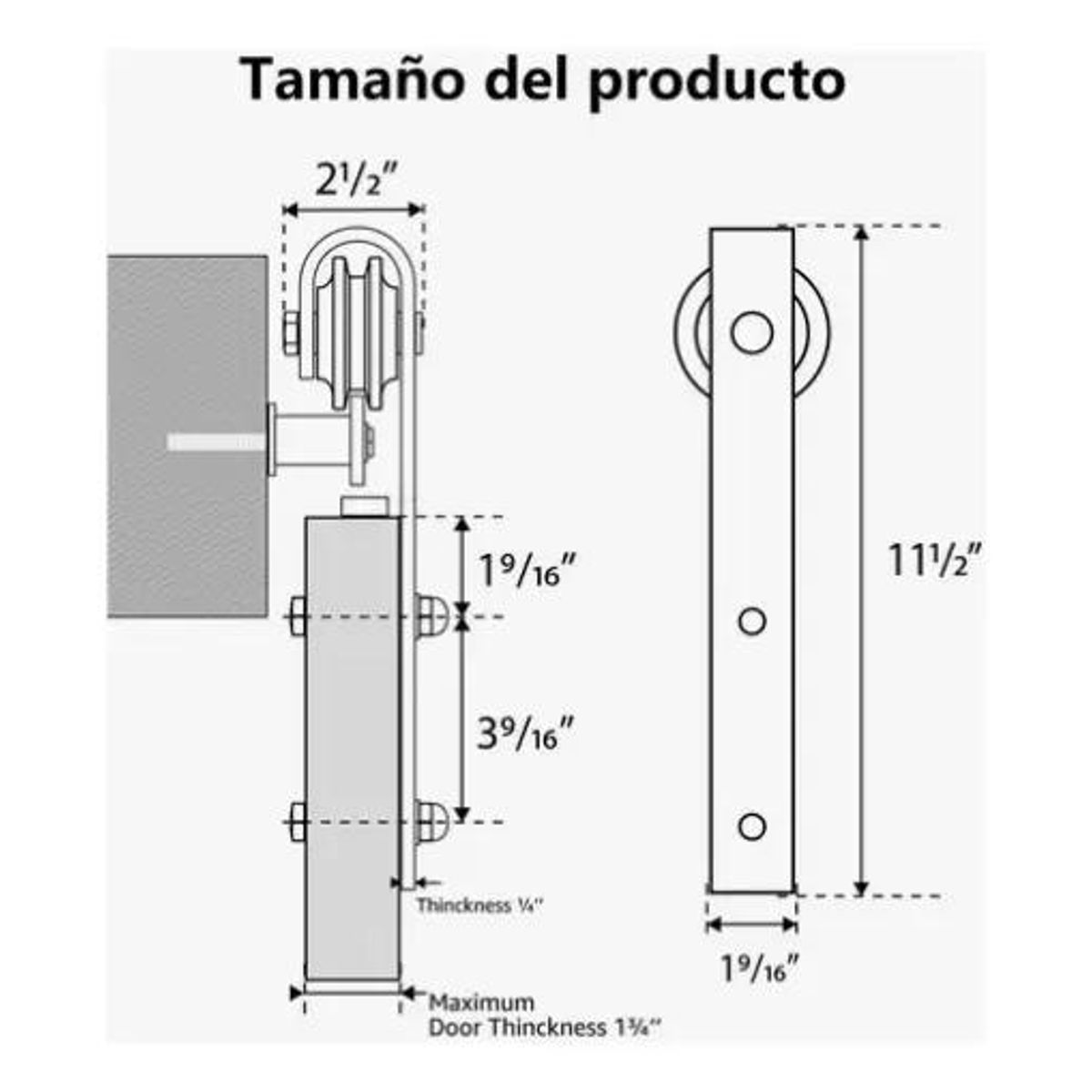 GENERICO - Kit para Puertas Corredizas de Granero con Riel Desliz