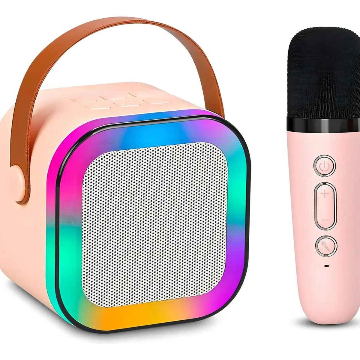 GENERICO - Parlante Karaoke Portátil Mini Bluetooth Rosa