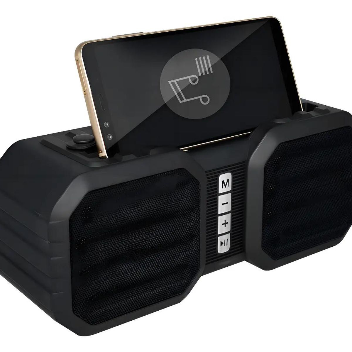 GENERICO - Parlante Bluetooth Negro con Luces LED