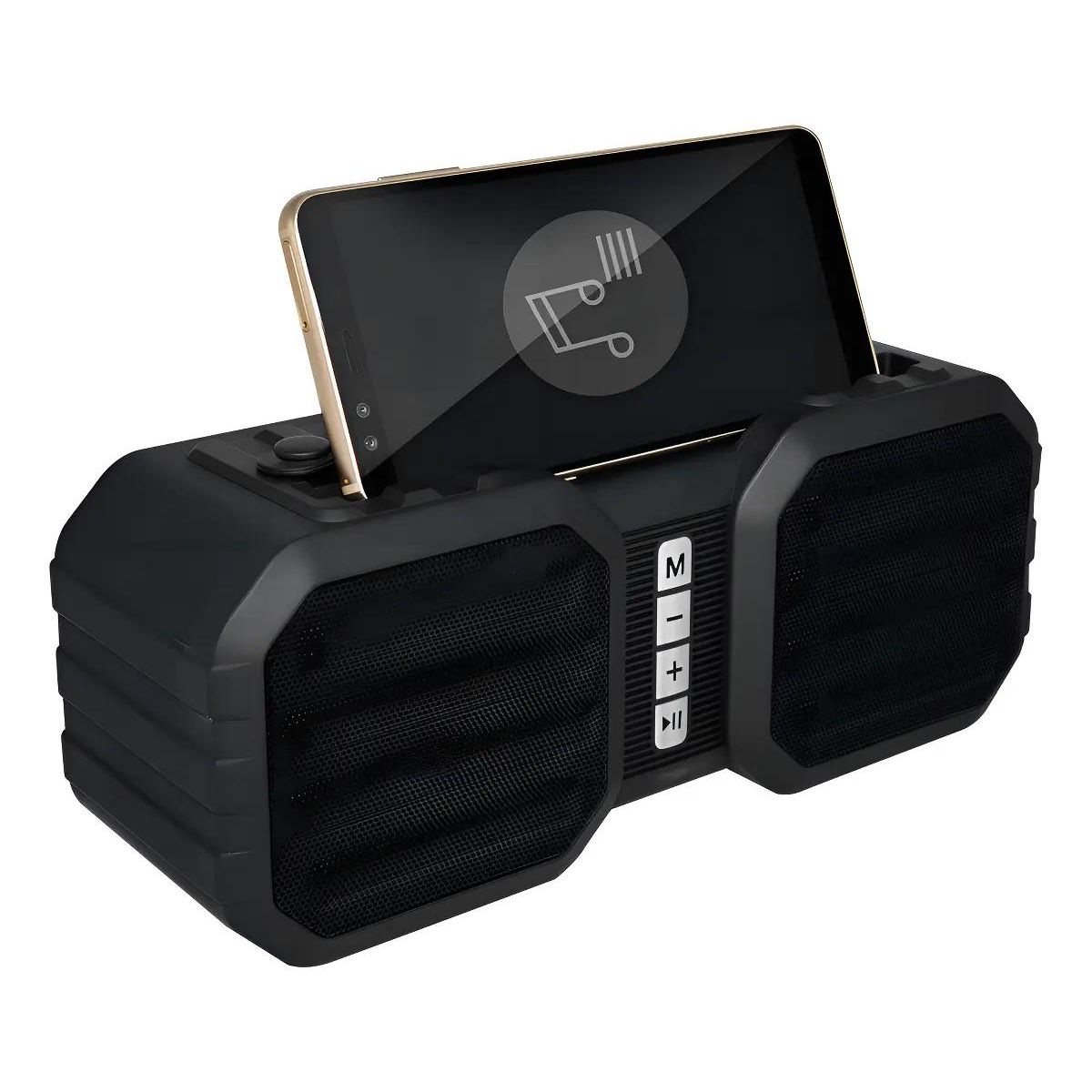 GENERICO - Parlante Bluetooth Negro con Luces LED