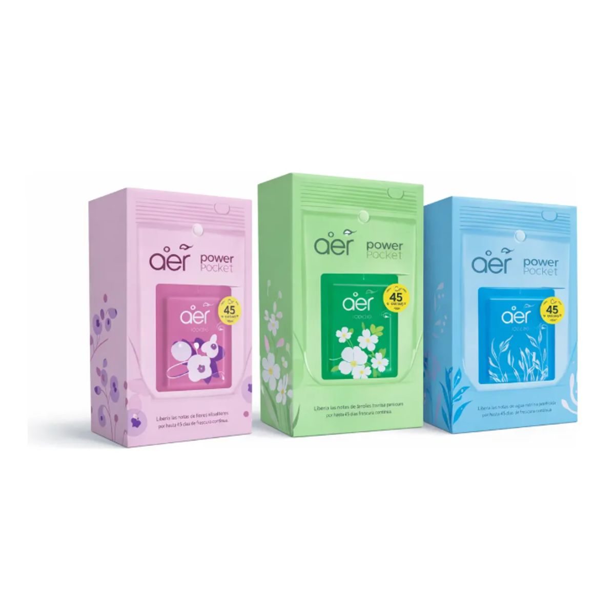 GENERICO - Pack de 3 Aromatizantes Ambientales Aer Power Pocket Aromas Surtidos Godrej