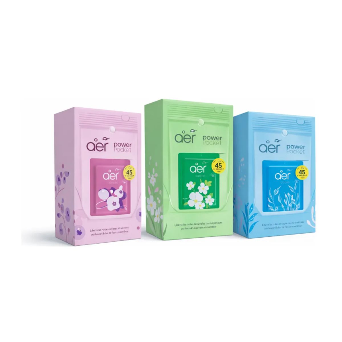 GENERICO - Pack de 3 Aromatizantes Ambientales Aer Power Pocket Aromas Surtidos Godrej