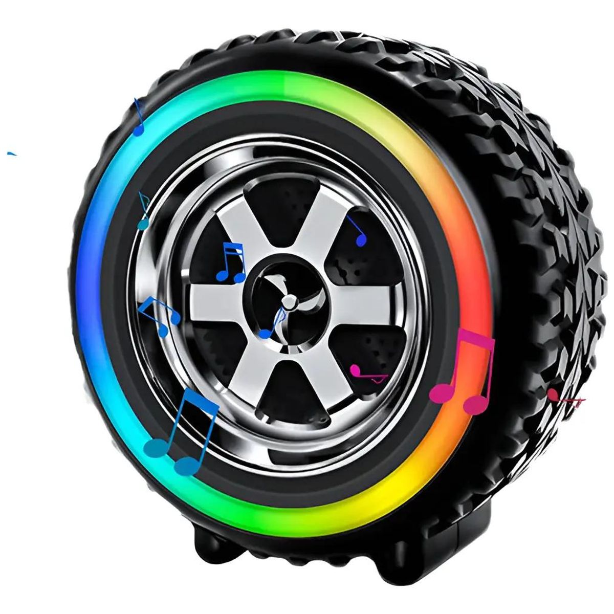 GENERICO - Parlante Bluetooth portátil con luces RGB y diseño neumá