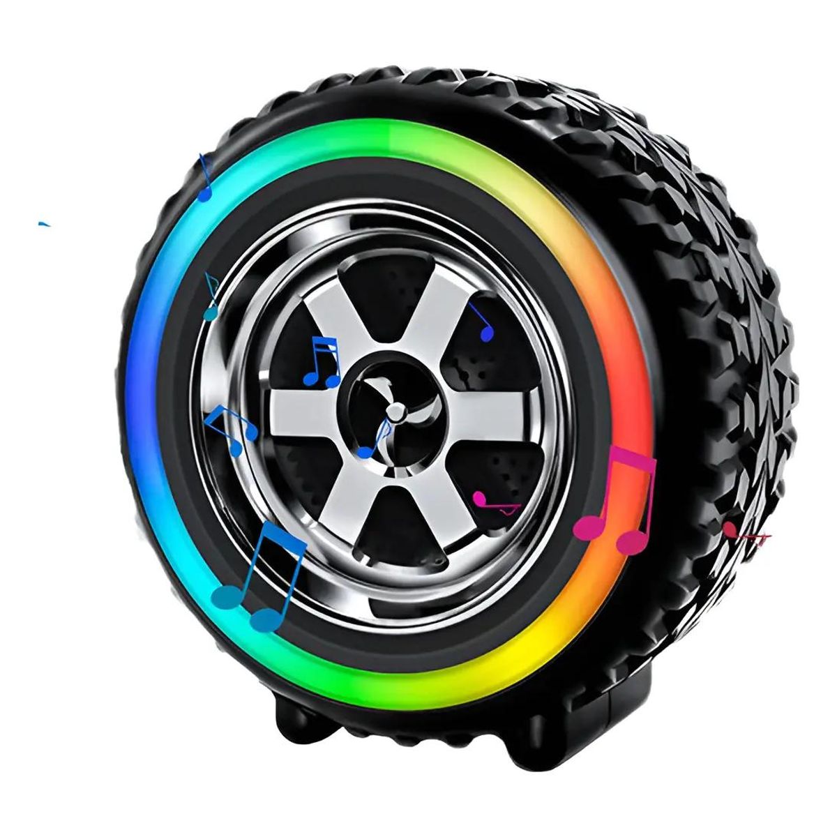 GENERICO - Parlante Bluetooth portátil con luces RGB y diseño neumá