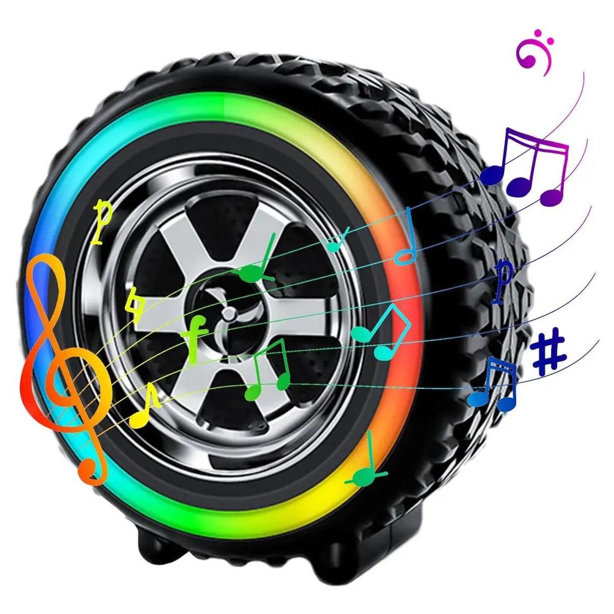 GENERICO - Parlante Bluetooth portátil con luces RGB y diseño neumá