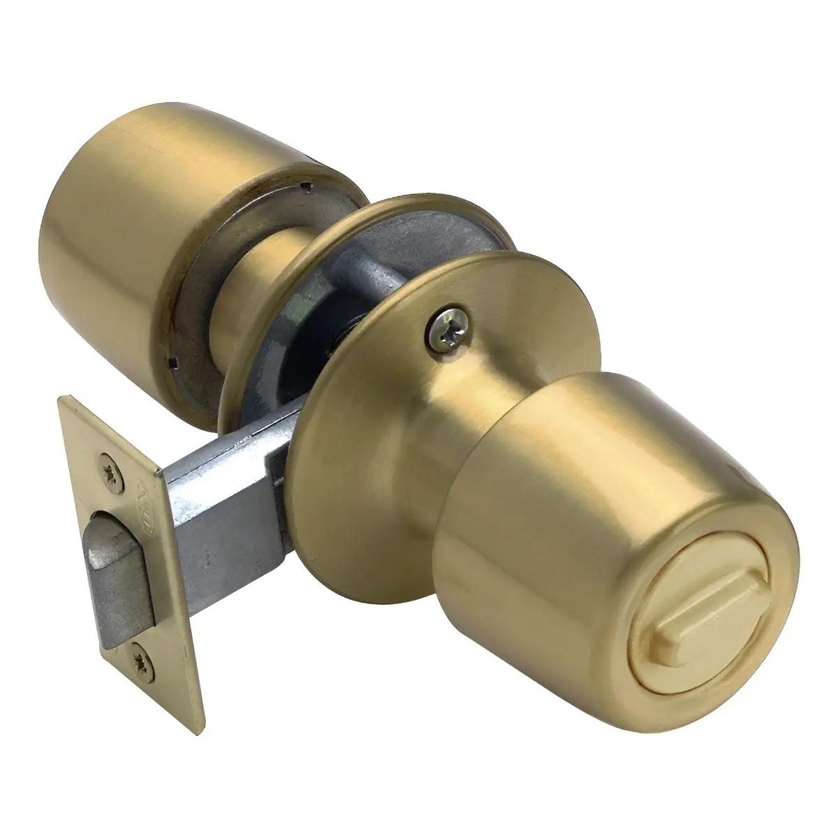 GENERICO - Cerradura Tubular con Pomo para Baño o Dormitorio Bronce