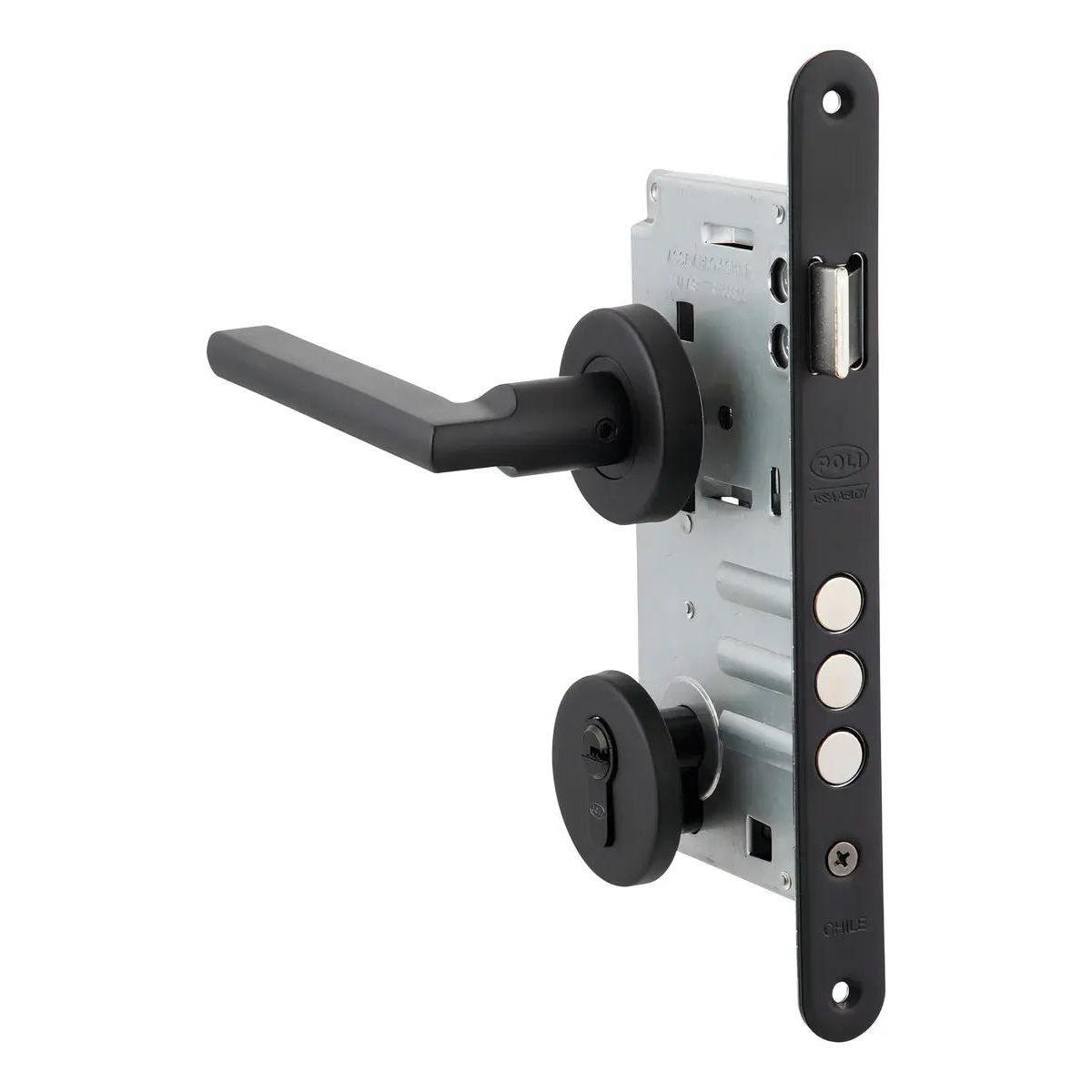 GENERICO - Cerradura embutida para puerta izquierda B60 color negro