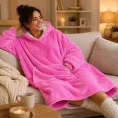 ORGANIZA2 - Polerón Plush Rosa con Chiporro Talla Unica