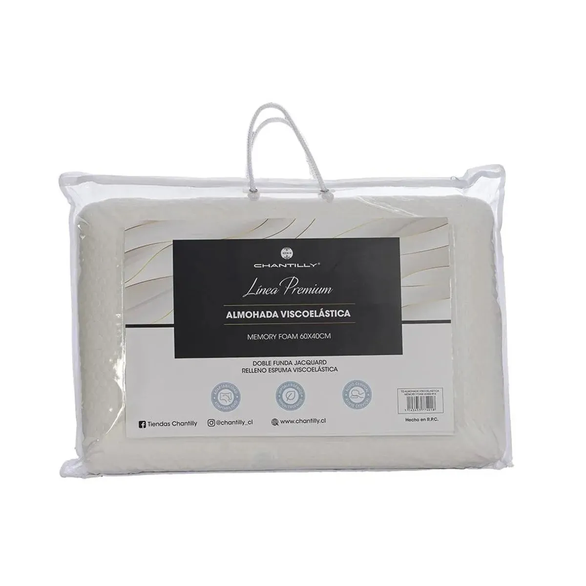 CHANTILLY - Almohada Viscoelastica Memory Foam Chantilly 60x40 Cm