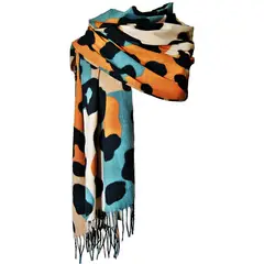 VIVAFELICIA - Bufanda Chal Cashmere África Azul