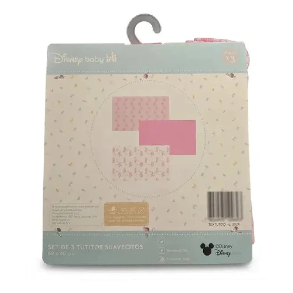 BAMBINO - Pack 3 Tutos Suavecitos Pañales Tela Bambino Disney Minnie Rosa