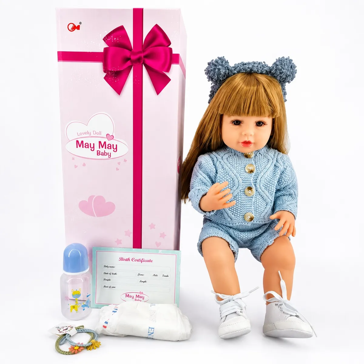 BESTOYS - Bebé Muñeca Realista Reborn 100% cuerpo Vinilo blando 55cm 353 Bestoys