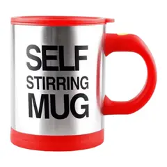 GENERICO - Taza Mezclador Cafe Batido Agitador Electrico Termico 450ml Rojo