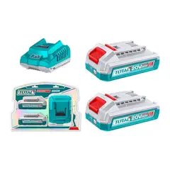 TOTAL TOOLS - Kit De Bateria 20V 2.0Ah Y Cargador Ion Litio P20S TOTAL