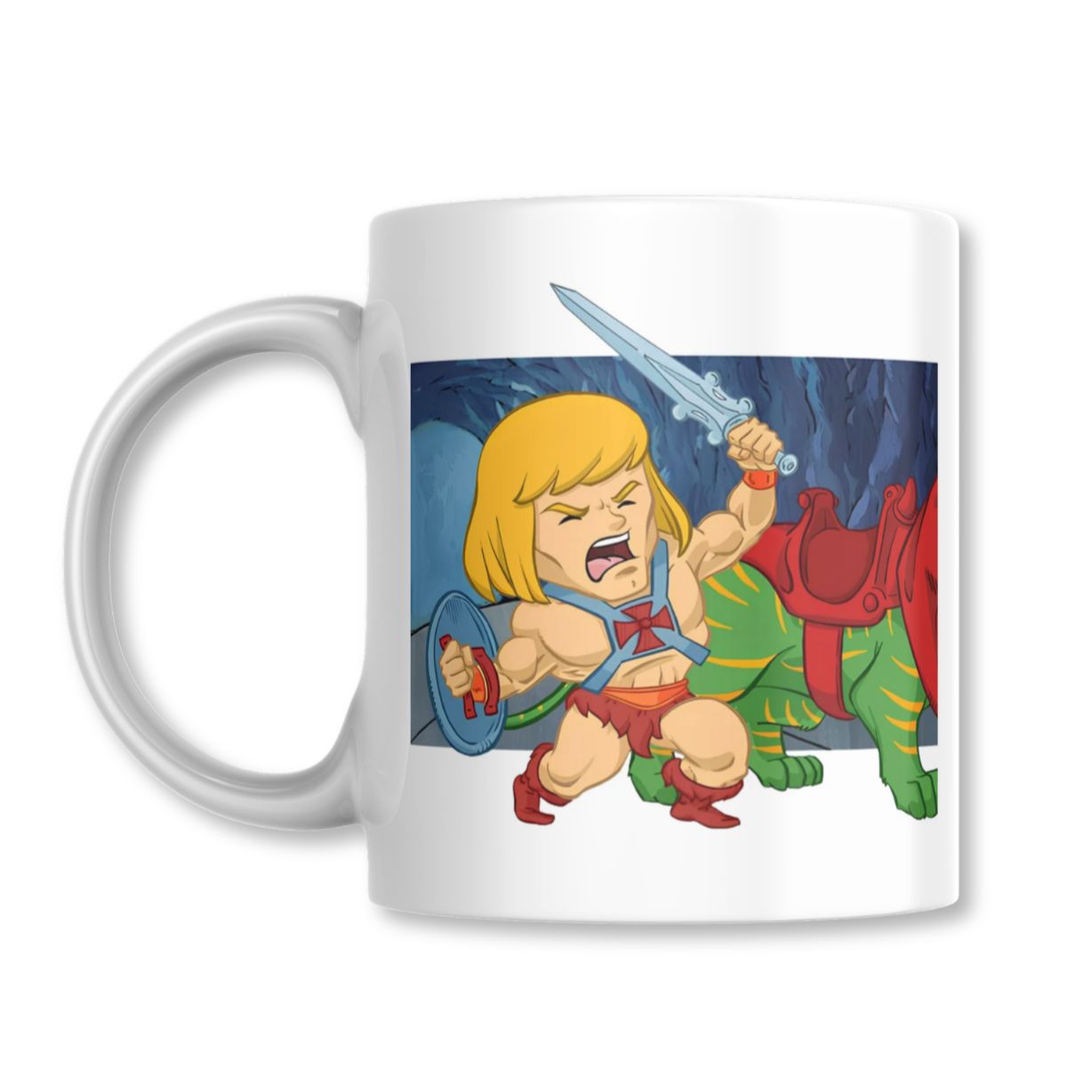 GENERICO - Tazon He-Man Battle Cat Skeletor Amos del Universo Taza Sublimada 325ml