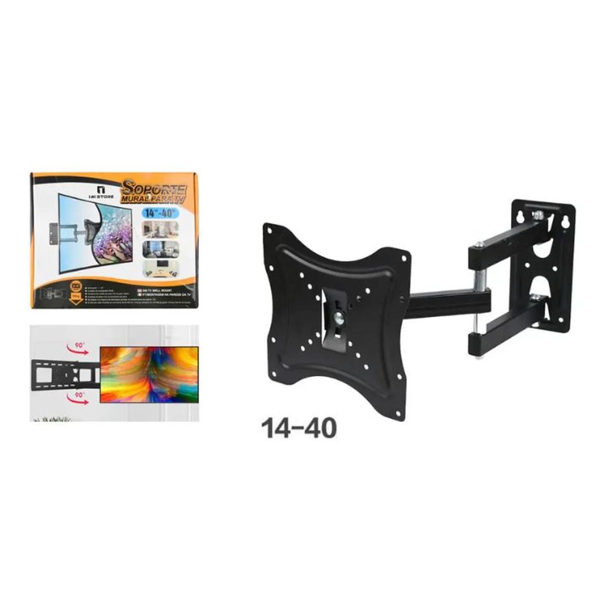 GENERICO - Soporte Mural Para TV De 14 a 40 Pulgadas (Color Negro) – Máxima Estabilidad