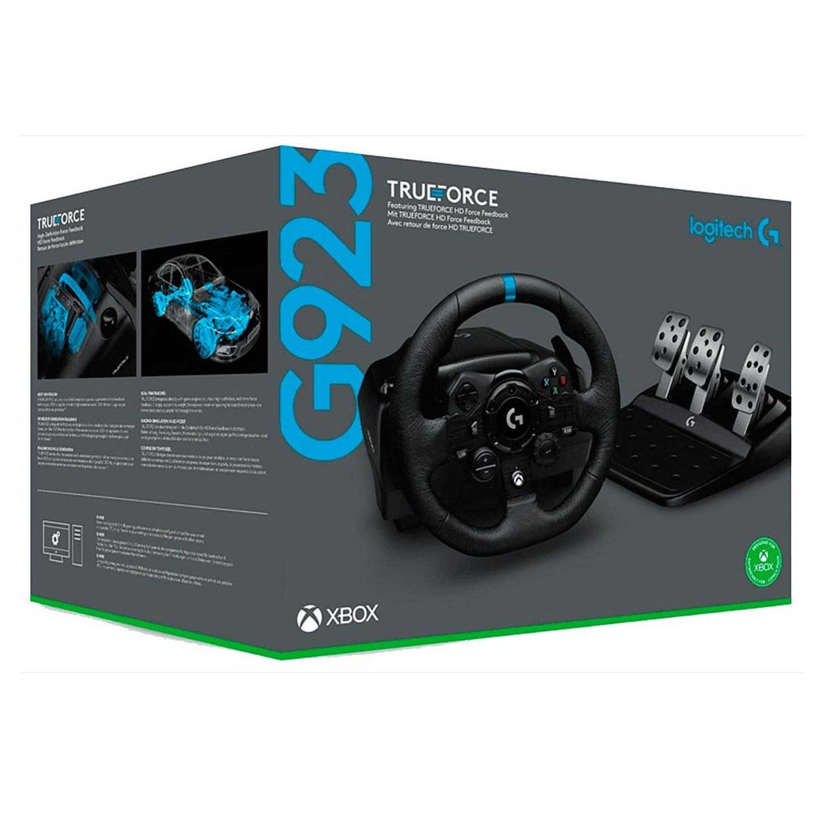 LOGITECH - Volante De Carreras con Pedales Logitech G923 PS5, PS4 y PC Windows Negro