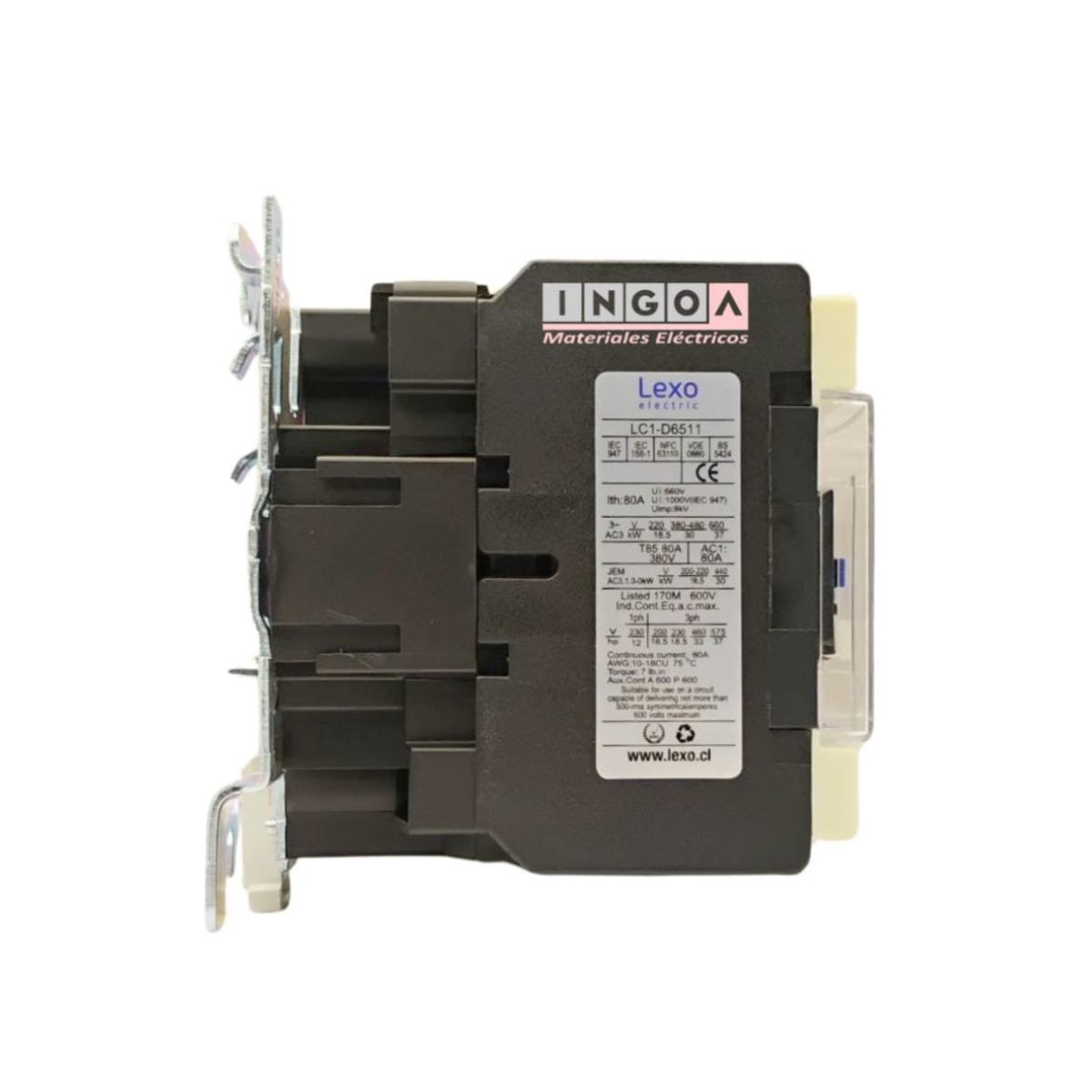 LEXO - Contactor Trifasico 65A 1NO+1NC Bobina 220V Lexo