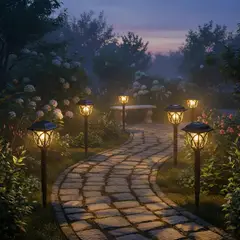 GENERICO - Pack 6 Luces Solares para Jardín con Sensor