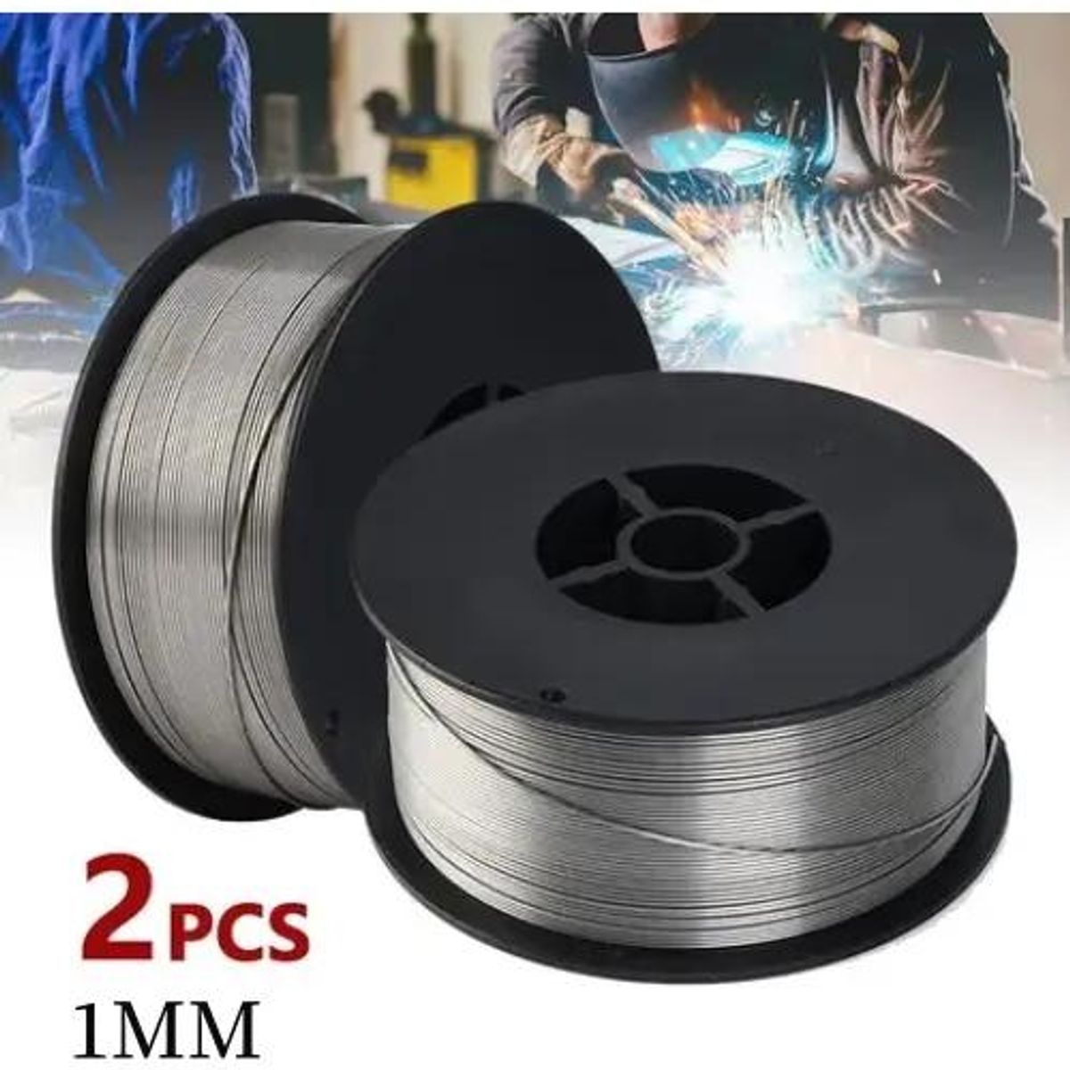 GENERICO - Soldadura Microalambre Flux Core 1mm 1kg 2 Piezas