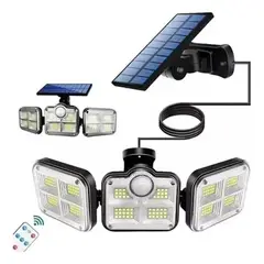 GENERICO - Foco Solar LED con Sensor de Movimiento y Triple Cabezal